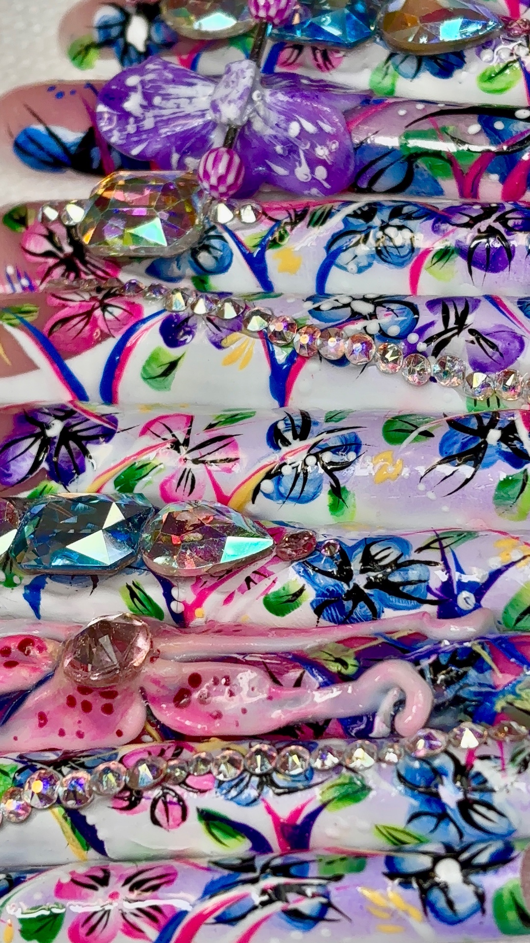 Butterfly floral hand-painted set